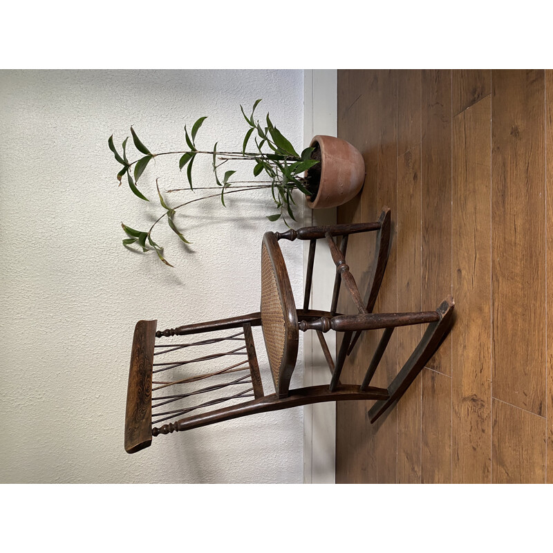 Vintage Rocking chair in natural wood