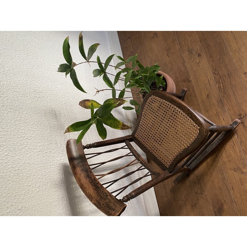 Vintage Rocking chair in natural wood