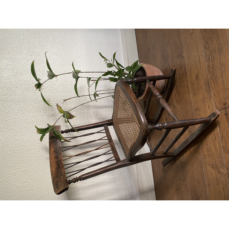 Vintage Rocking chair in natural wood