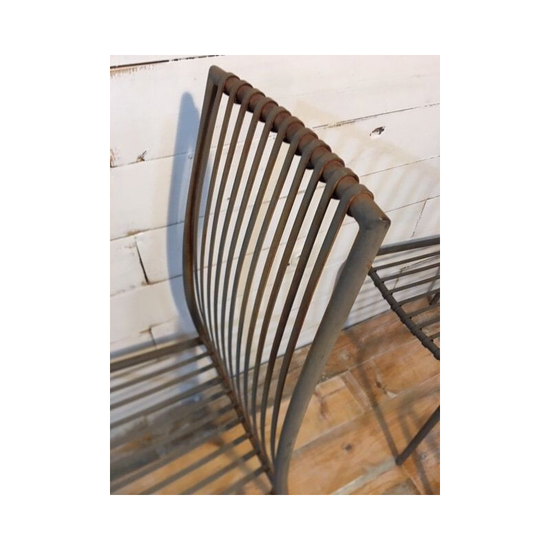 Lot de 4 chaises vintage métal terrasse bistrot