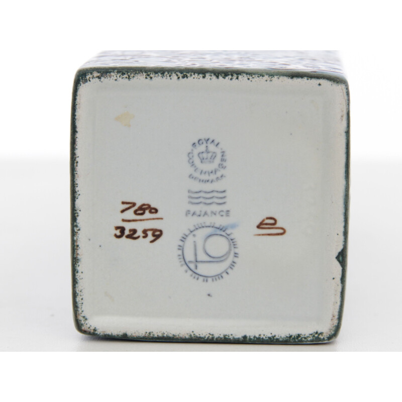 Petit vase vintage carré en ceramique 7803259 motif Baca, Scandinave 1969