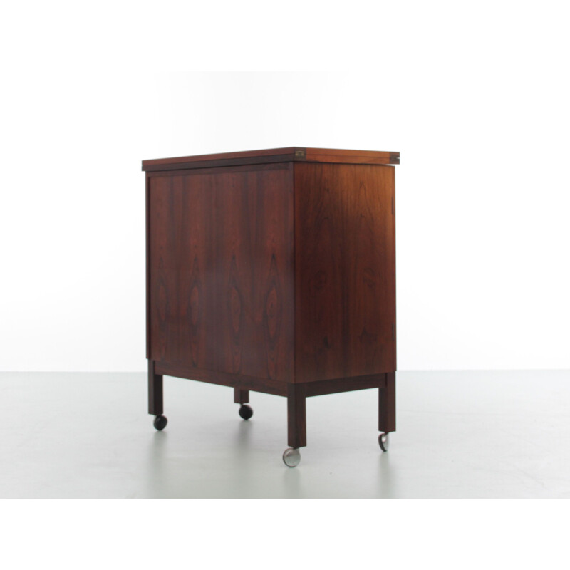 Vintage bar with casters in rosewood from Rio, Scandinavia