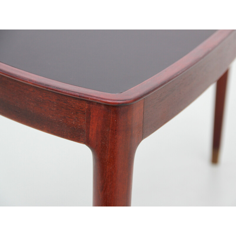 Scandinavian coffee table or half moon side table in mahogany, Sweden