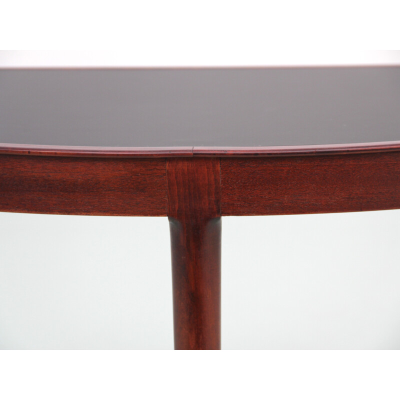 Scandinavian coffee table or half moon side table in mahogany, Sweden