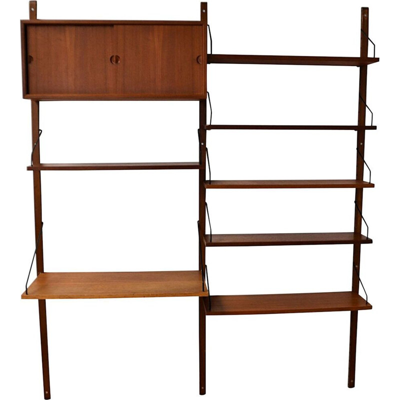 Vintage teak moludar wall-unit Poul Cadovius Danish