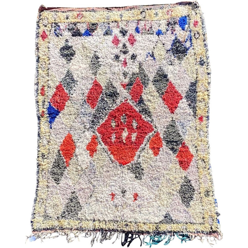 Vintage Berber tapijt Boucherouite, Marokko 1990