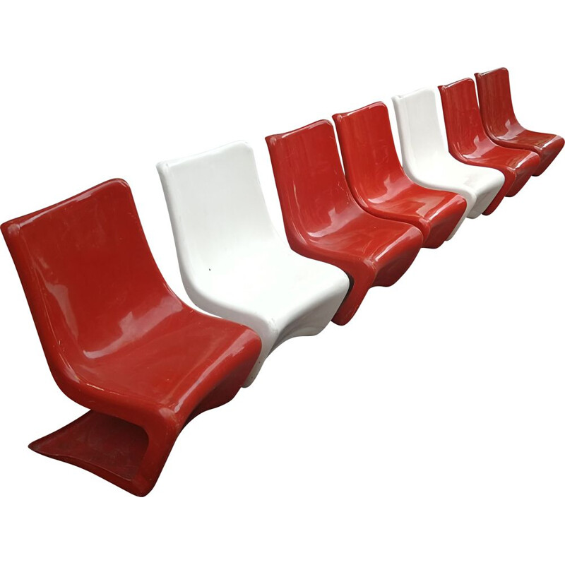 Vintage Silène seats by Borgnat M 1969s