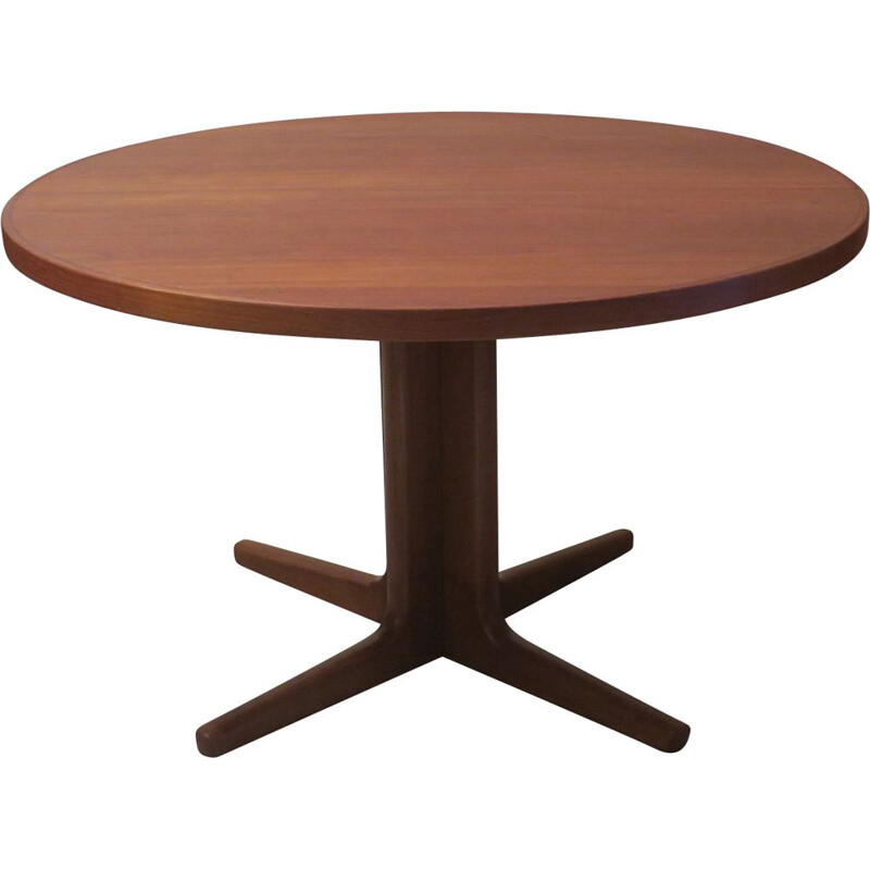 Vintage Teak Circular Extendable Dining Table,  Vejle Mobelfabrik  Denmark 1960s