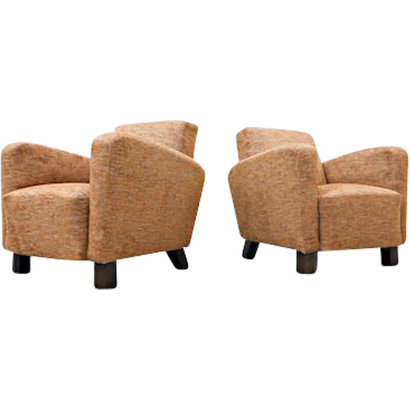 Pair of vintage armchairs model H-282 by Jindrich Halabala, Czechoslovakia 1940