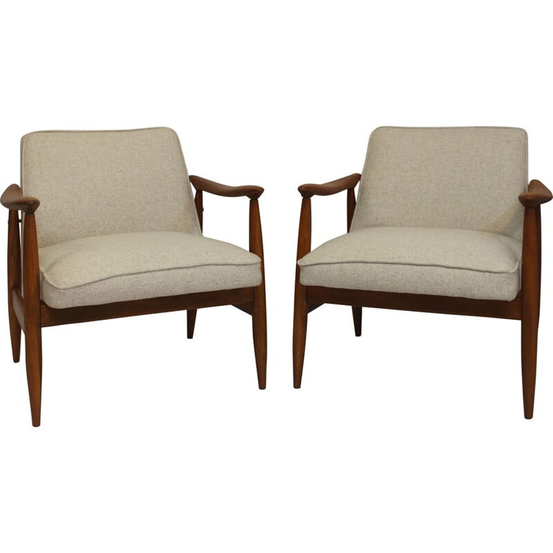 Pair of vintage GFM-87 armchairs by Juliusz Kedziorek by Gościcińskie 1960s