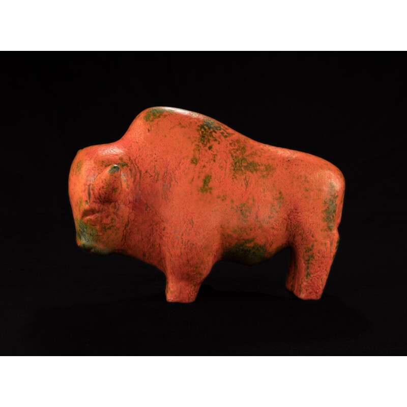 Vintage bull figure by Kurt Tschörner for Ruscha, Germany 1960s