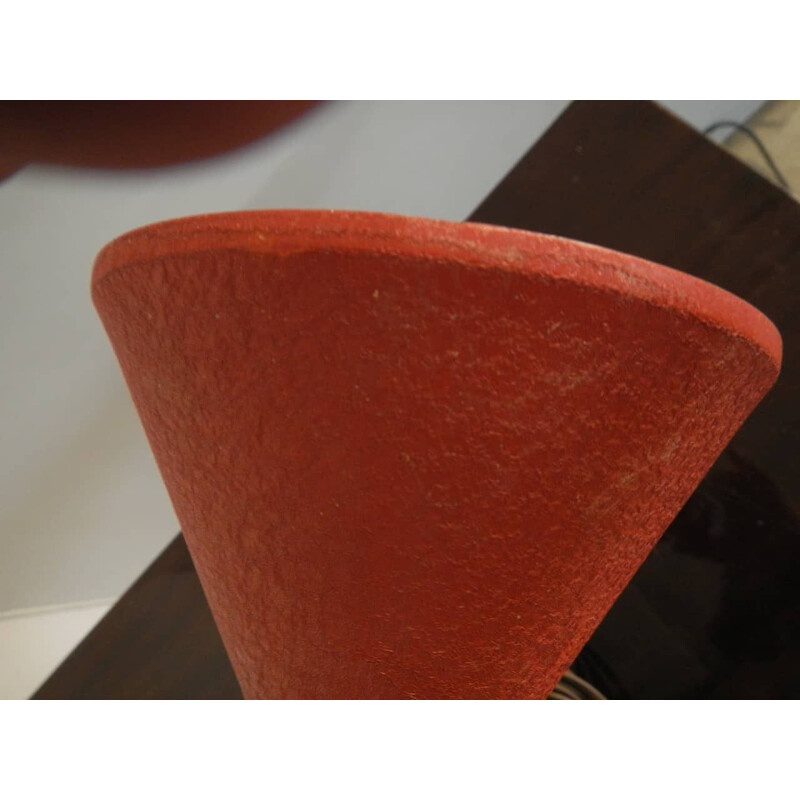 Lampe de table vintage rouge -V0492E, Italie 1950