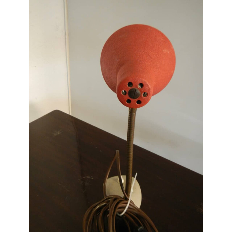 Vintage rode tafellamp -V0492E, Italië 1950