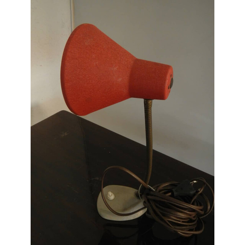 Lampada da tavolo vintage rossa -V0492E, Italia 1950