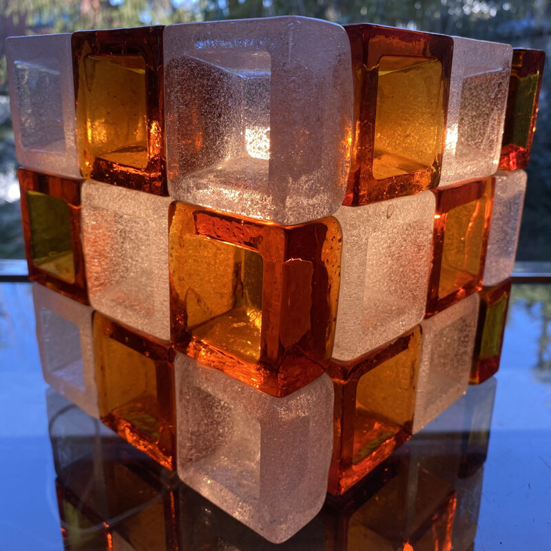 Vintage cubic lamp by Albano Poli for Poliarte, Italy 1960s