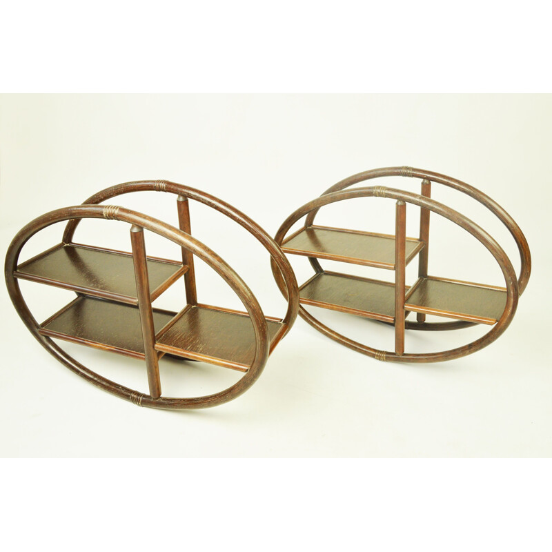 Pair of vintage bamboo shelves 1970s