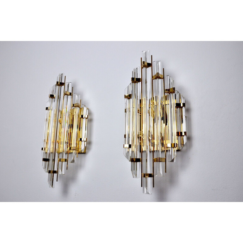 Pair of vintage Paolo Venini wall lights 1970s