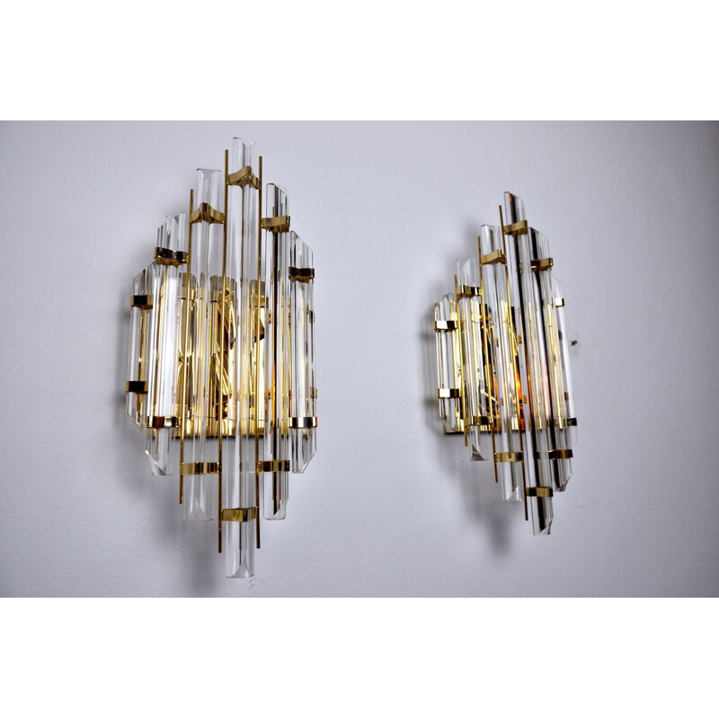 Pair of vintage Paolo Venini wall lights 1970s