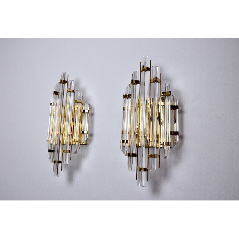 Pair of vintage Paolo Venini wall lights 1970s