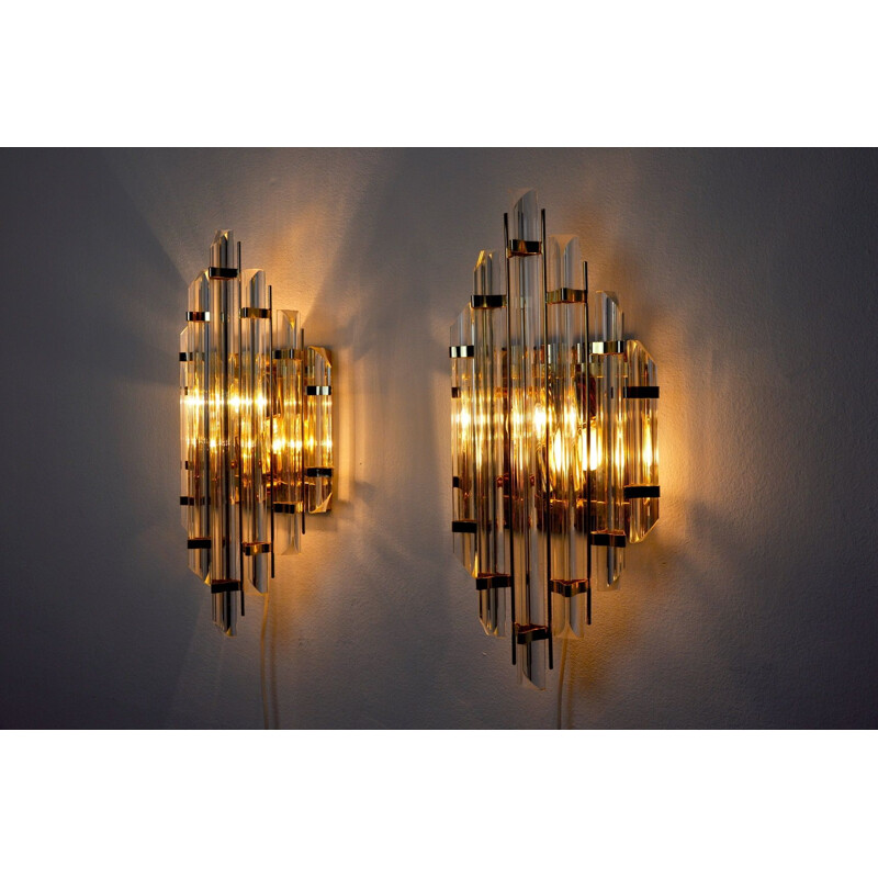 Pair of vintage Paolo Venini wall lights 1970s