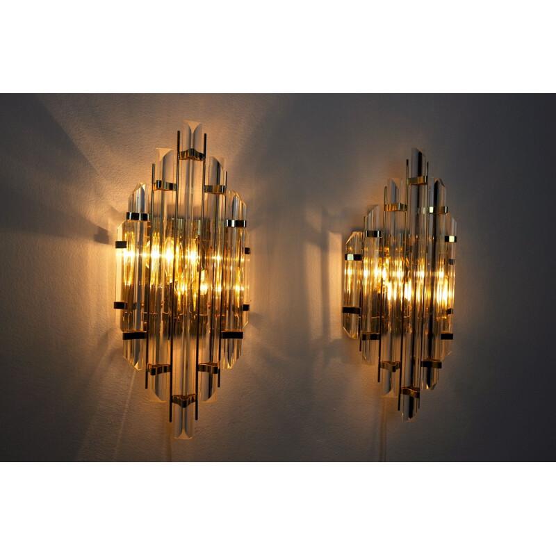 Pair of vintage Paolo Venini wall lights 1970s