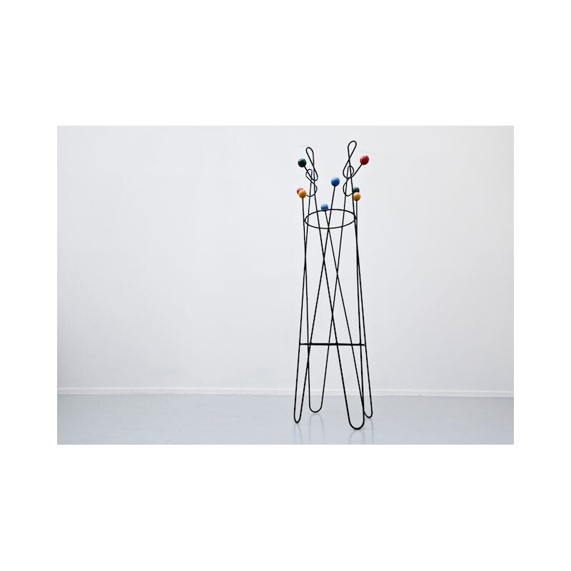 Vintage Coat Rack "Clef de sol" by Roger Ferraud 1950s