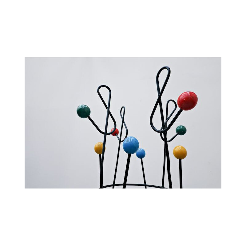 Vintage Coat Rack "Clef de sol" by Roger Ferraud 1950s