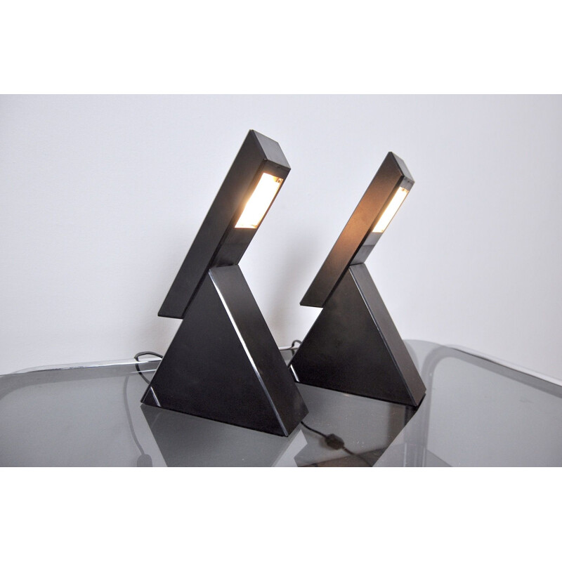 Pair of vintage delta lamps by Mario Bertorelle, 1970