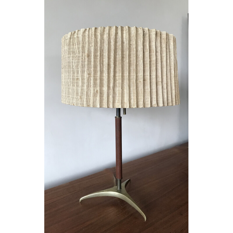 Vintage-Lampe aus Messing und Palisander von J.T Kalmar, Österreich 1950