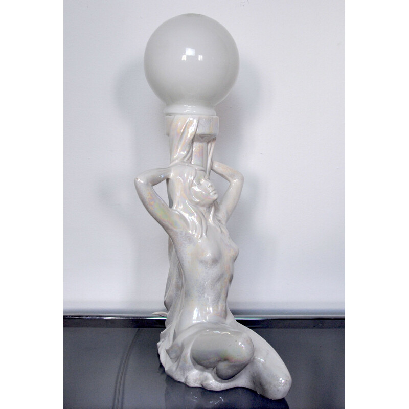 Lampada vintage "Donna nuda" in ceramica 1970