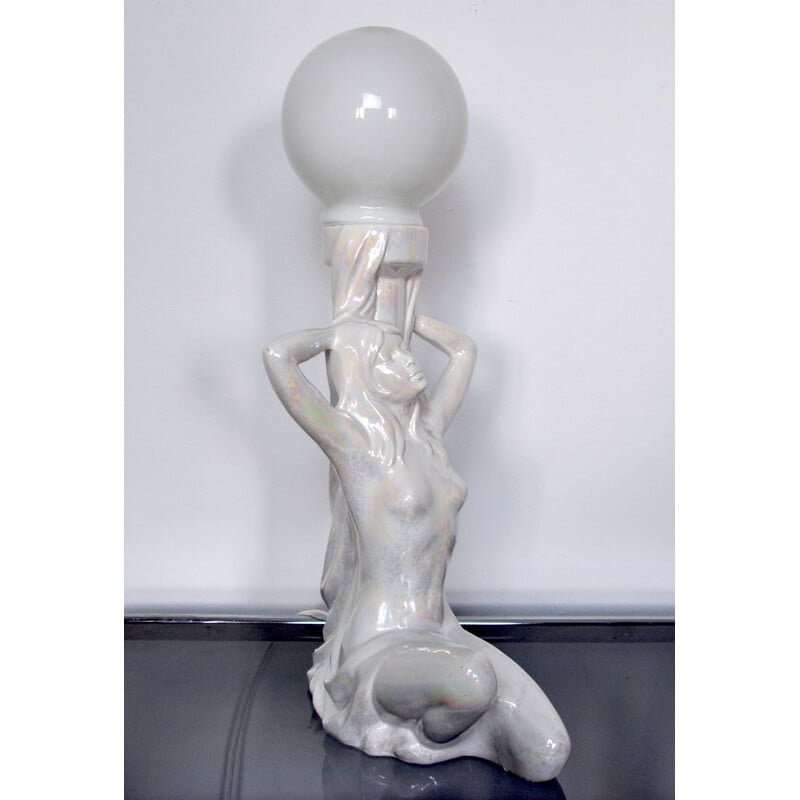 Lámpara vintage "Mujer desnuda" en cerámica 1970