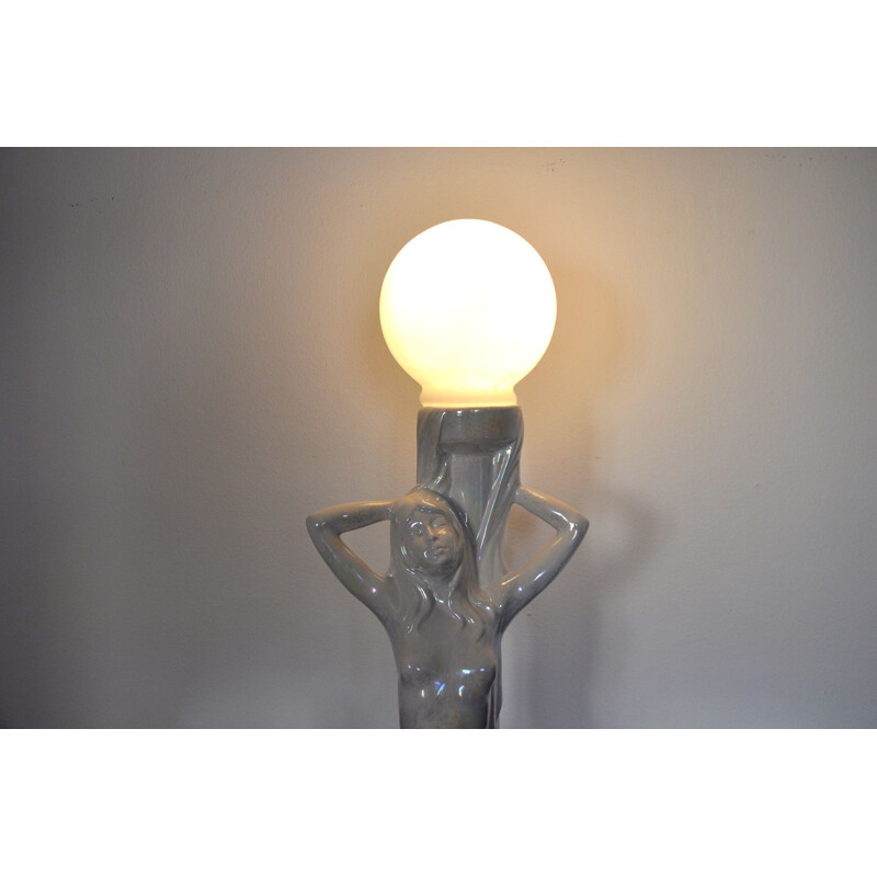 Vintage-Lampe "Nackte Frau" aus Keramik 1970