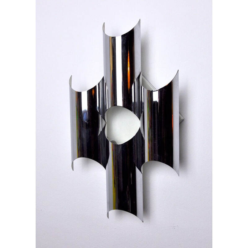 Vintage chrome wall light Raak 1970