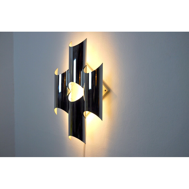 Vintage chrome wall light Raak 1970