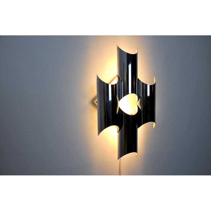 Vintage chrome wall light Raak 1970