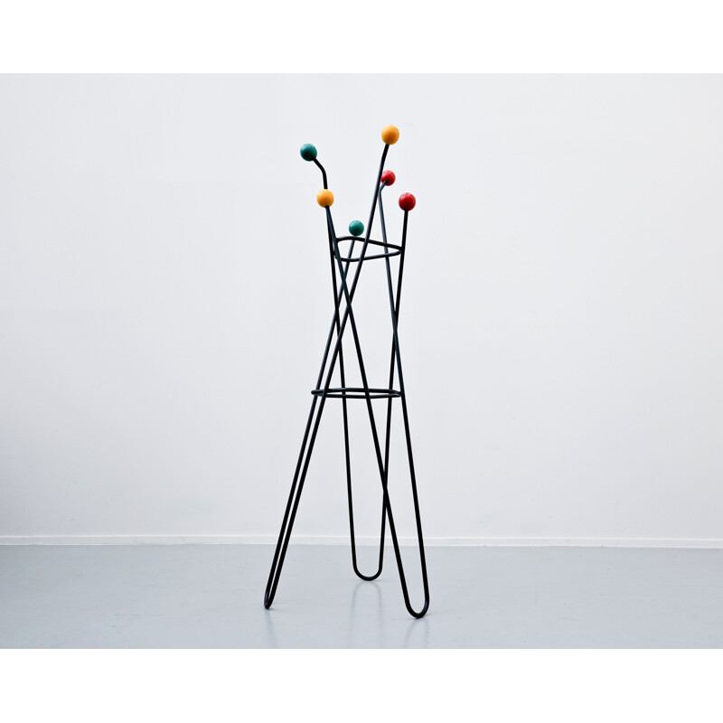 Vintage "Clef de sol" coat rack by Roger Ferraud 1950