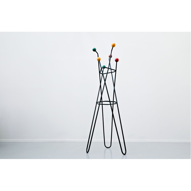 Vintage "Clef de sol" coat rack by Roger Ferraud 1950