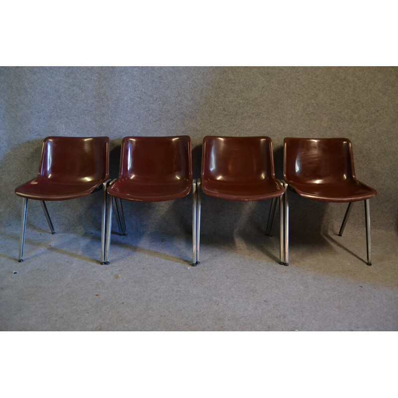 Ensemble de 4 chaises "Modus" en ABS, Osvaldo BORSANI - 1970 