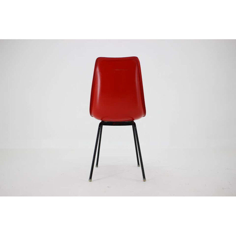 Vintage red fiberglass office chair from Vertex, Czechoslovakia 1960