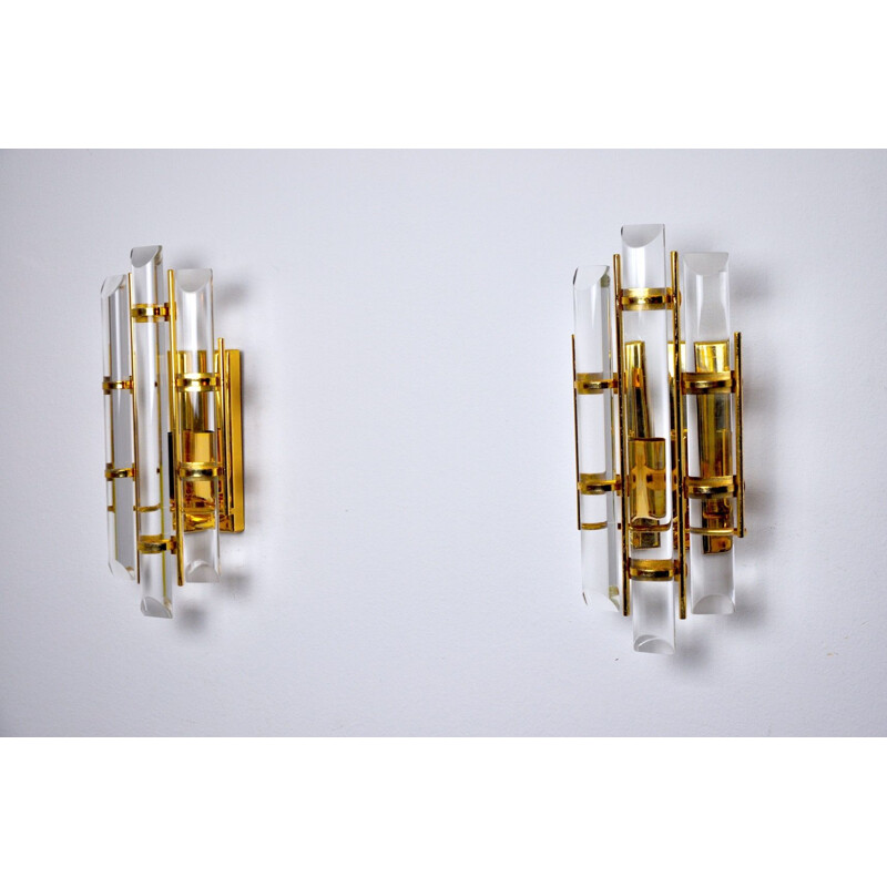 Pair of vintage Paolo Venini wall lights 1970s