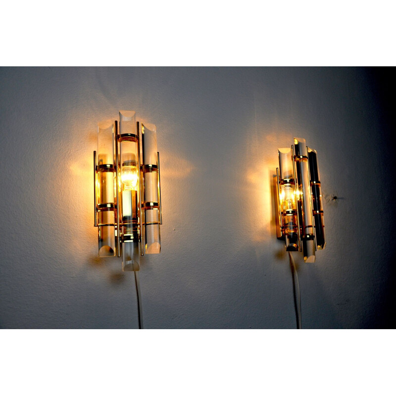 Pair of vintage Paolo Venini wall lights 1970s