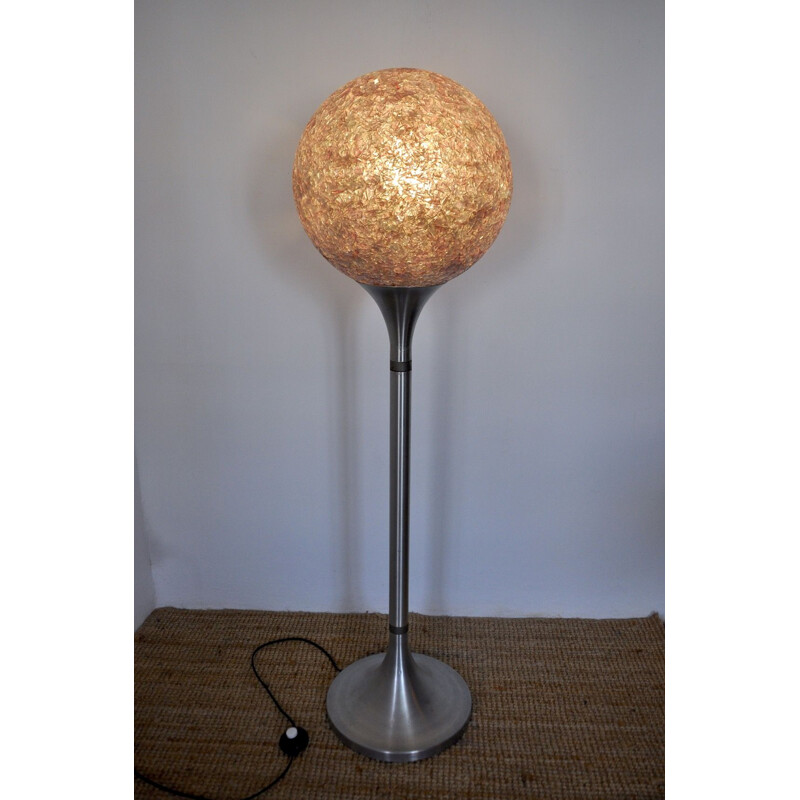 Spherical vintage floor lamp in methacrylate from the space age, Italy 1970