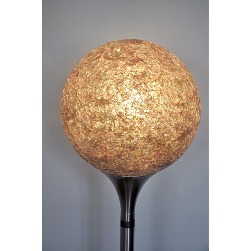 Spherical vintage floor lamp in methacrylate from the space age, Italy 1970