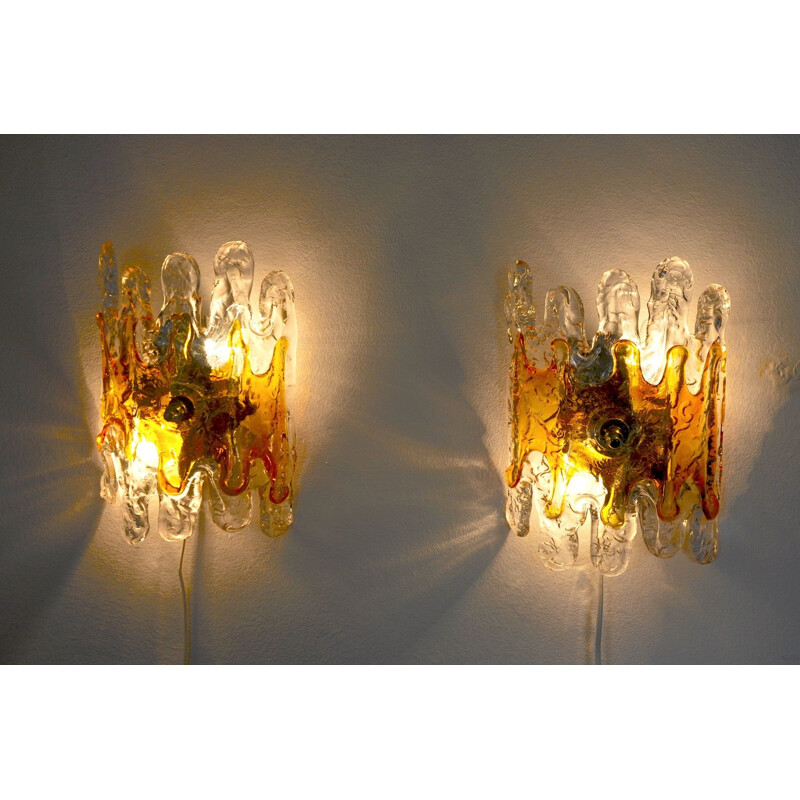 Pair of vintage sconces, Italy 1970