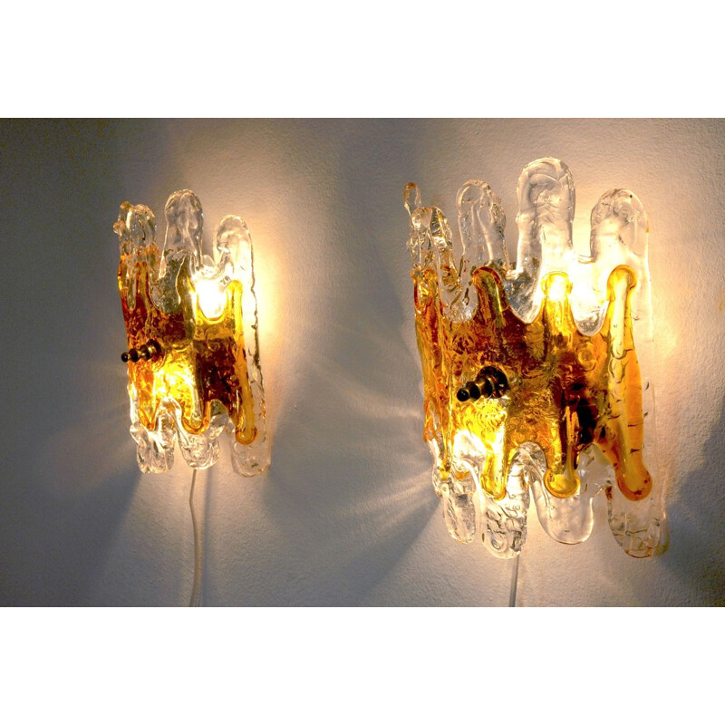 Paar vintage wandlampen, Italië 1970