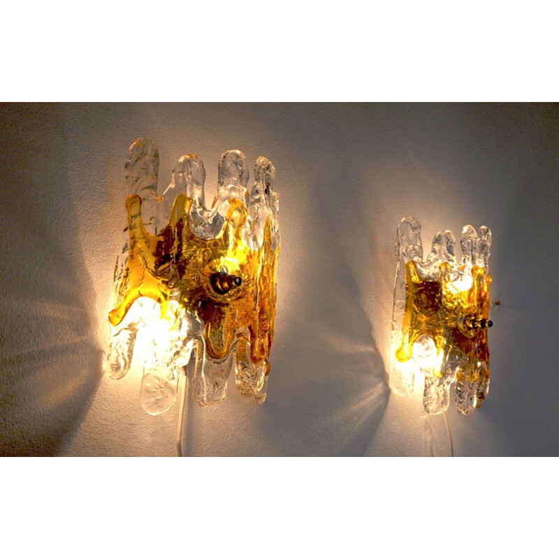 Pair of vintage sconces, Italy 1970