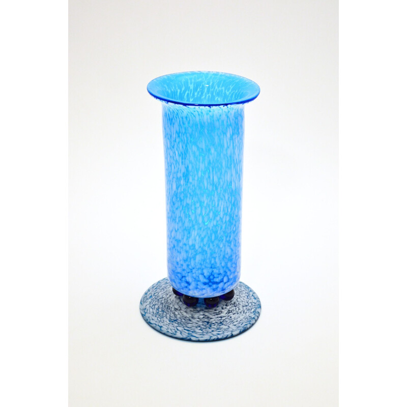 Grand vase vintage en verre de Murano par Cleto Munari 1980