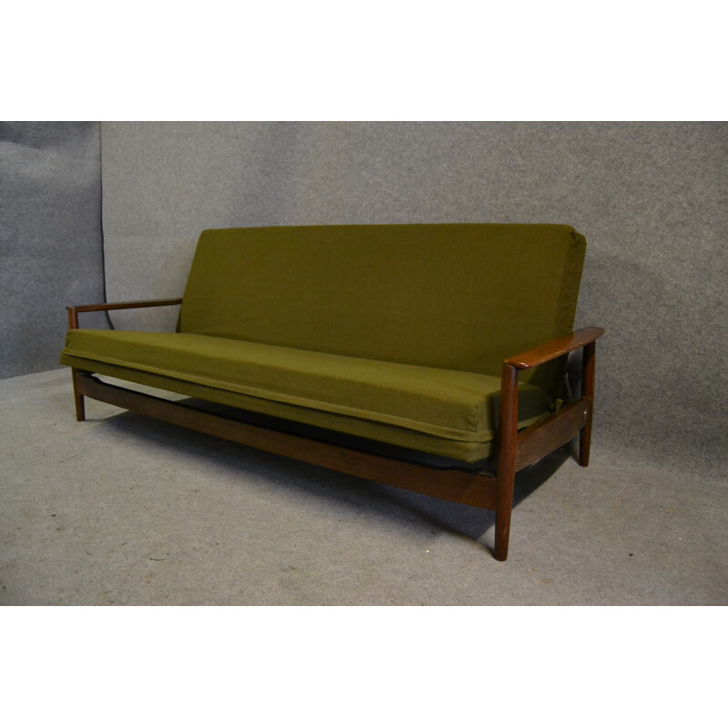 Scandinavian sofa in green fabric - 1960s