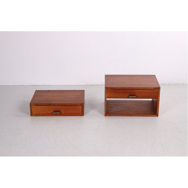 Vintage Poul Cadovius teak bedside tables Man and Woman 1960 