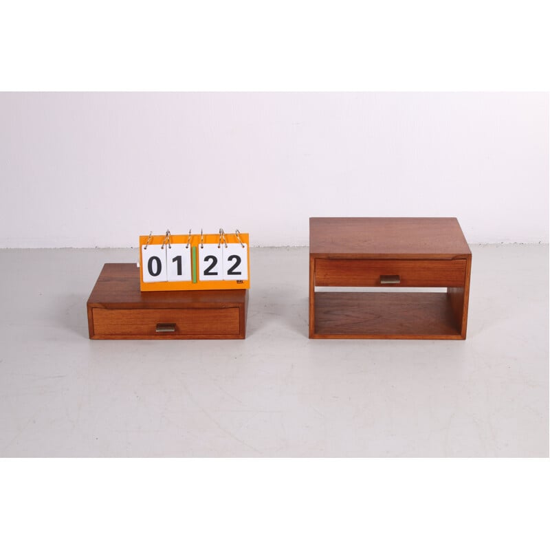 Vintage Poul Cadovius teak bedside tables Man and Woman 1960 